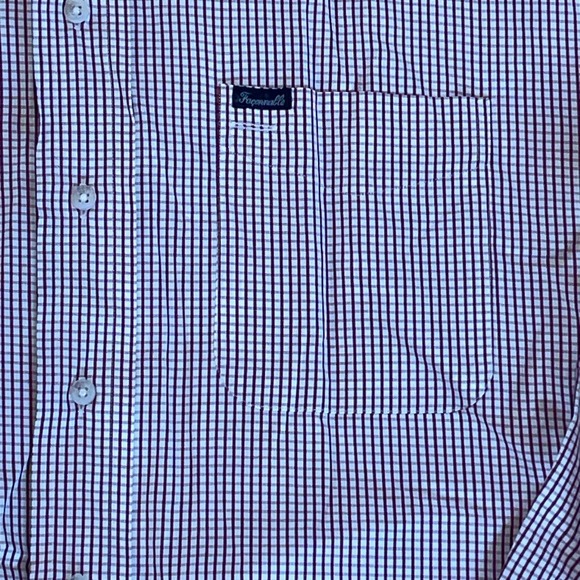 Mens Faconnable 100% Cottons‎ Red & White  Checkered Long Sleeve Shirt  XL - Picture 2 of 6